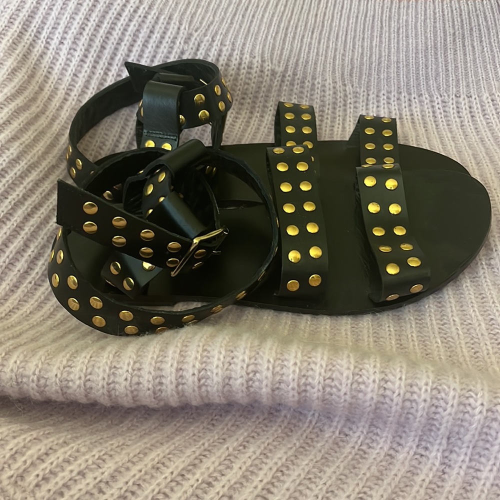 ANINE BING black studded sandals 38 (us 7.5) - Picture 2 of 3